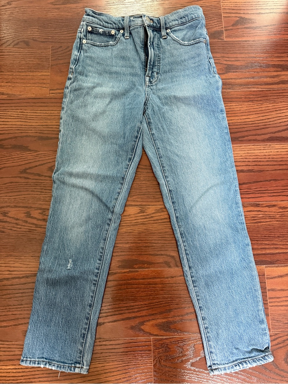 Madewell Size 26 Light Wash High Rise Straight Leg Cropped